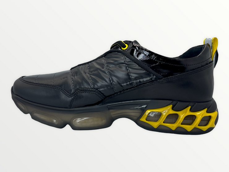 The Hatay Black & Yellow Leather Sneaker