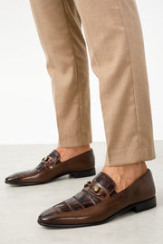 The Pusan Brown Leather Bit Loafer Shoe