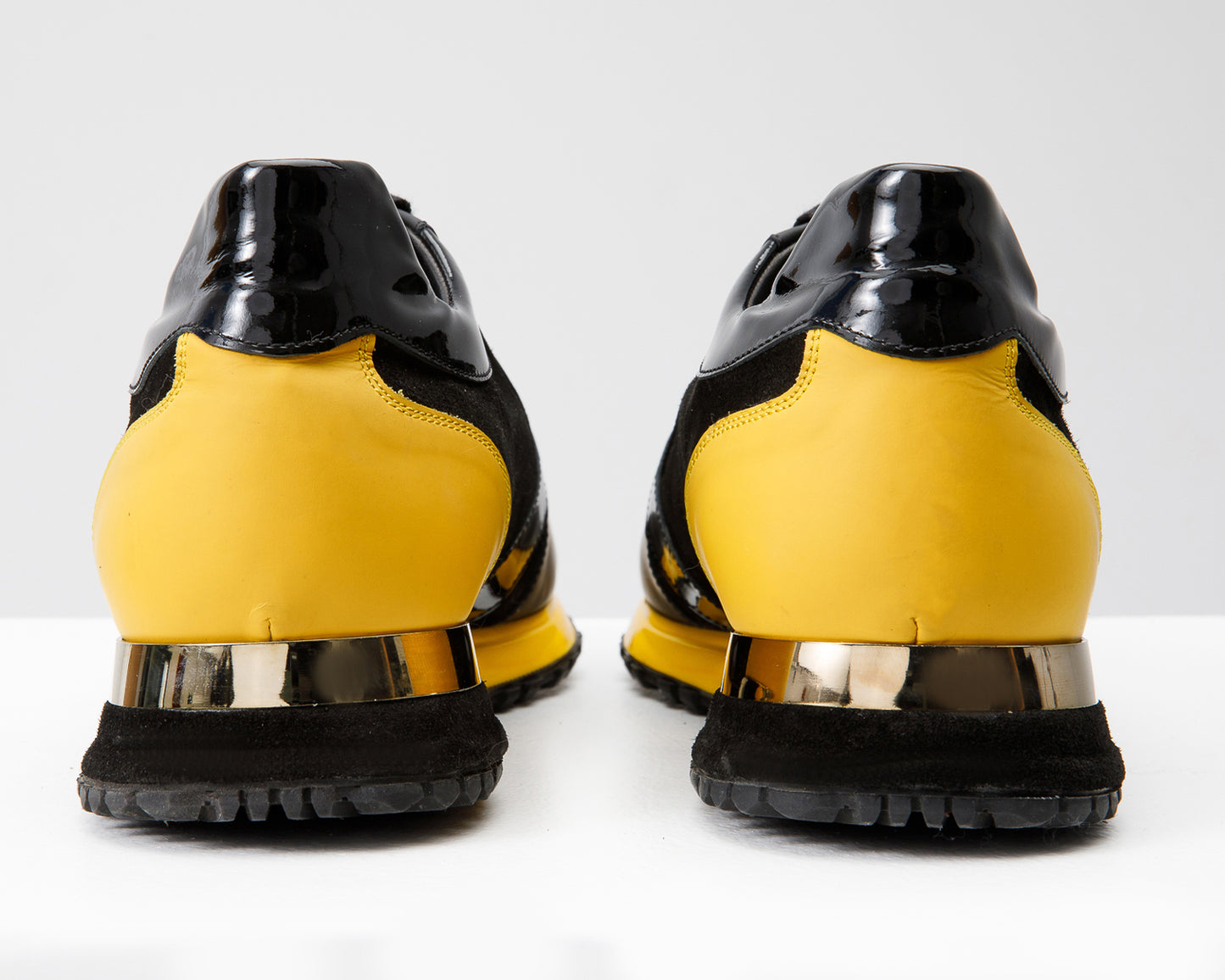 The Magura Black & Yellow Leather Men Sneaker
