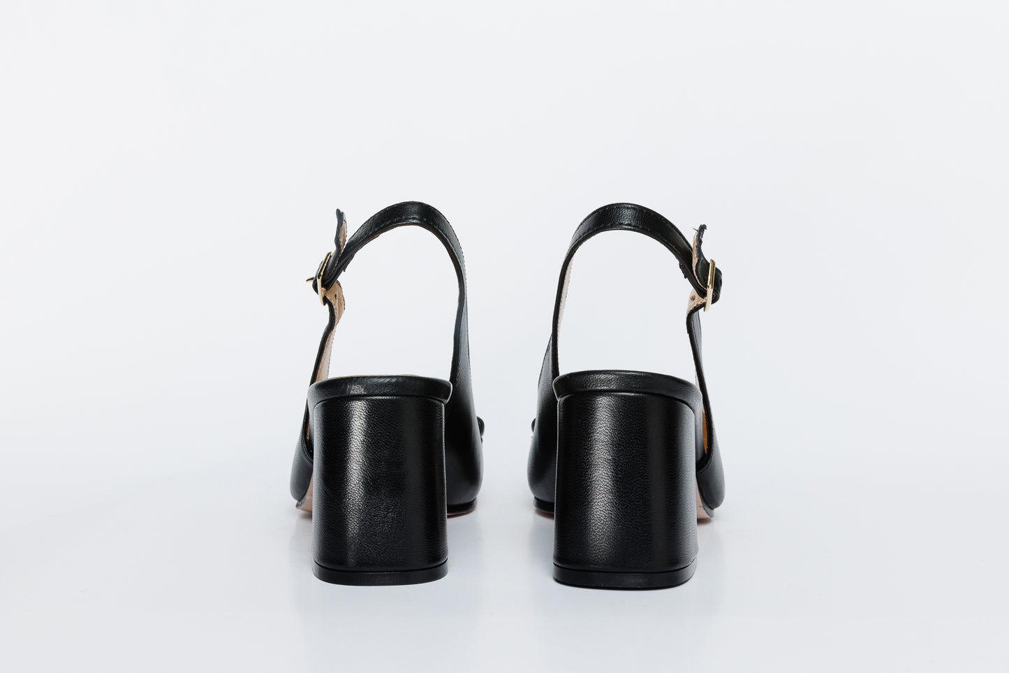 The Potomac Black Slingback Leather Women Sandal