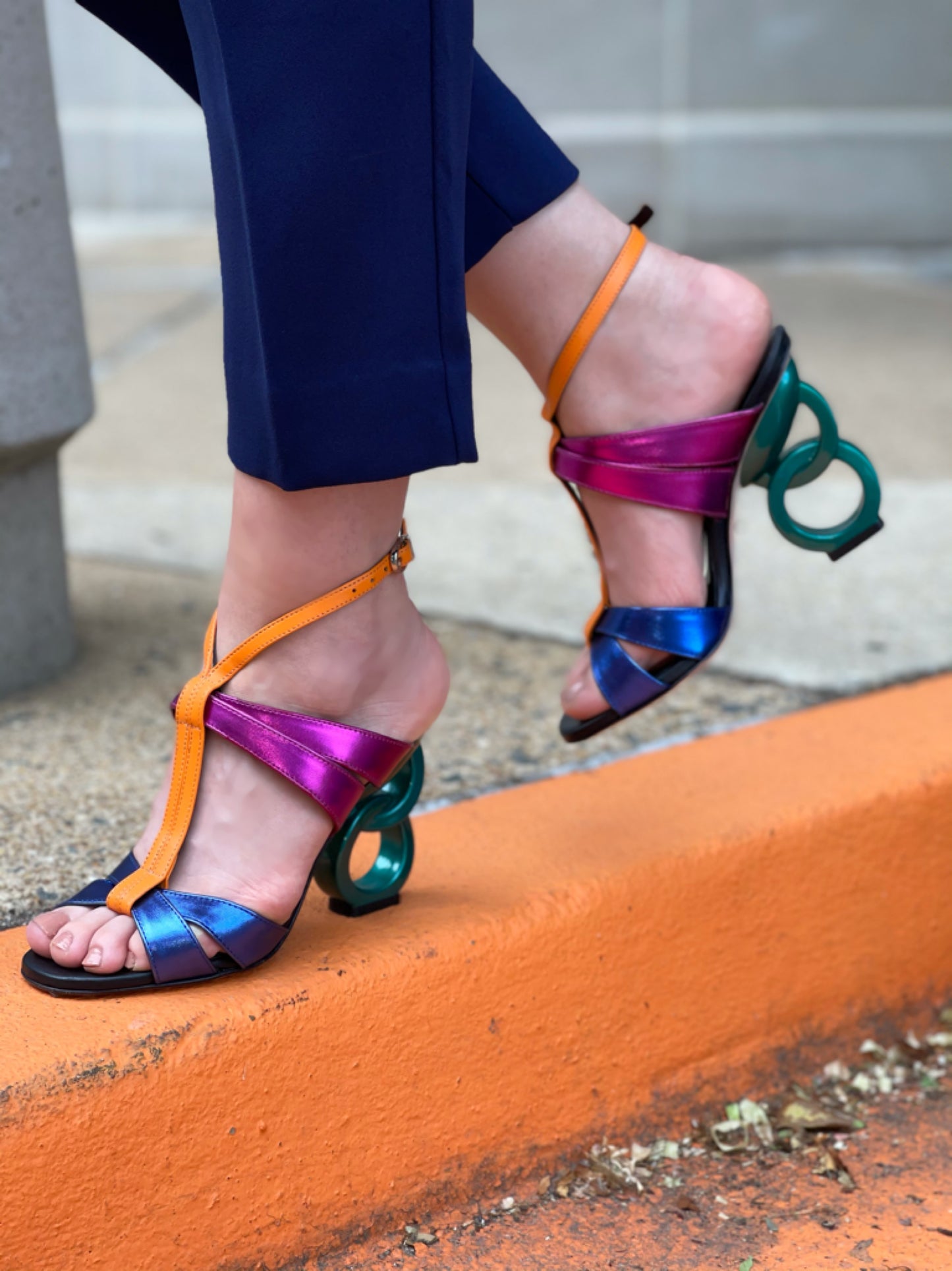 The Duffryn Multicolor T-Strap Leather Women Sandal