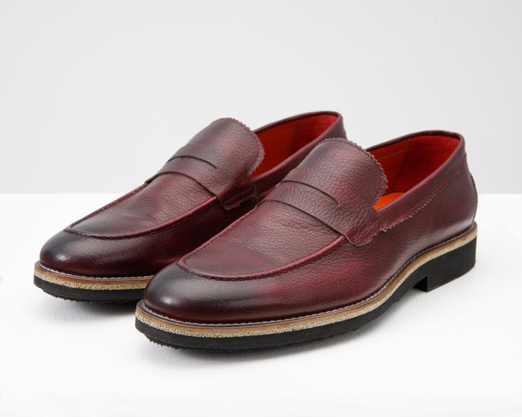 The Monroe Burgundy Leather Penny Loafer