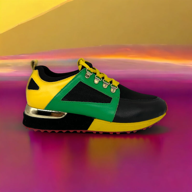 The Sultan Green & White Leather Sneaker