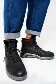 The Caracas Black Suede Leather Casual Boot