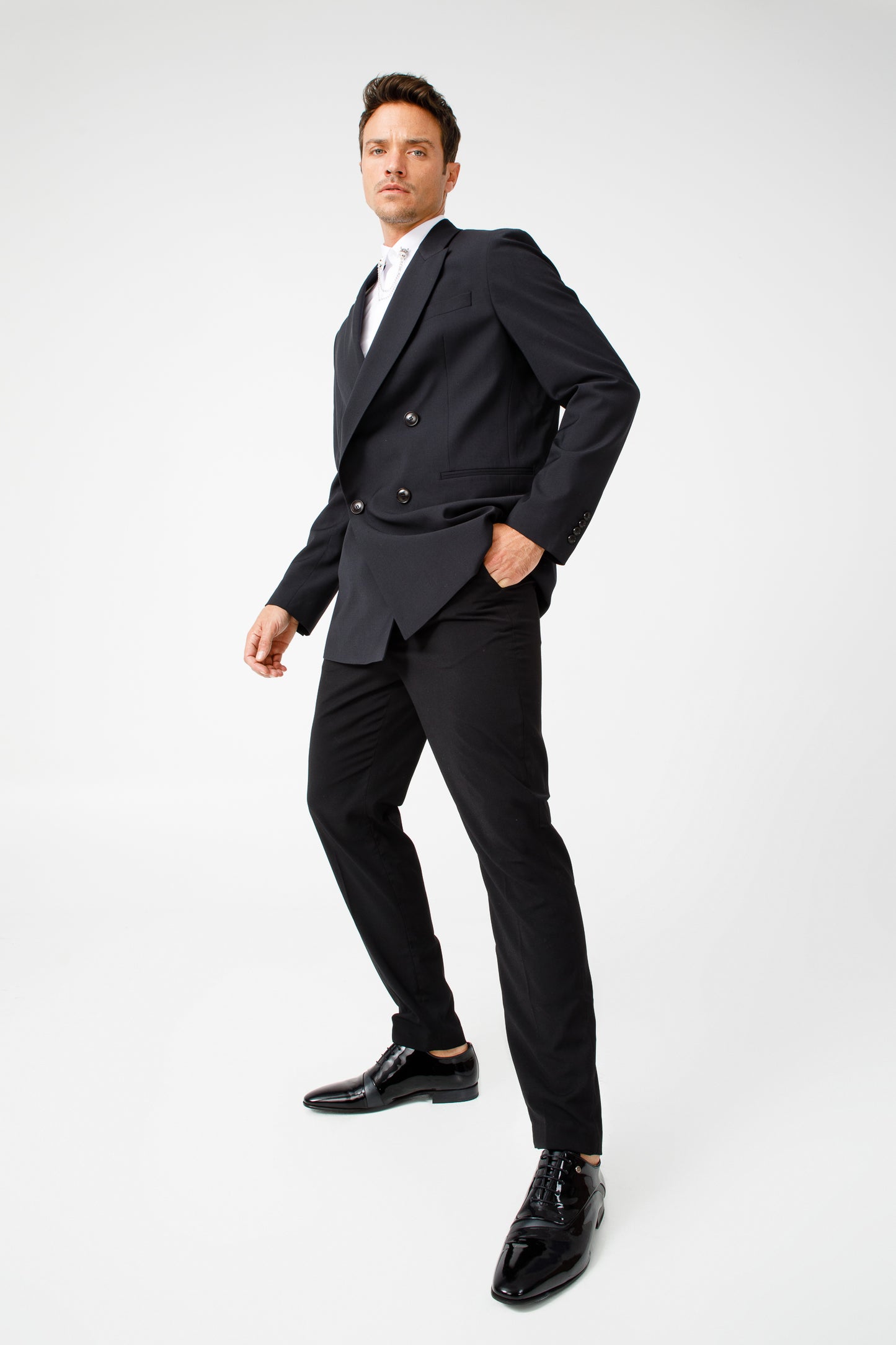 Los zapatos Oxford para hombre de punta lisa de charol negro de París ¡Venta final!