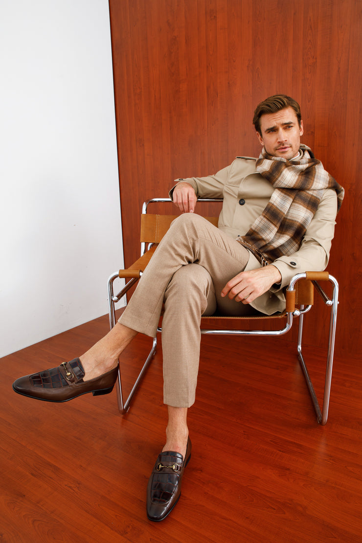 The Pusan Brown Leather Bit Loafer Shoe
