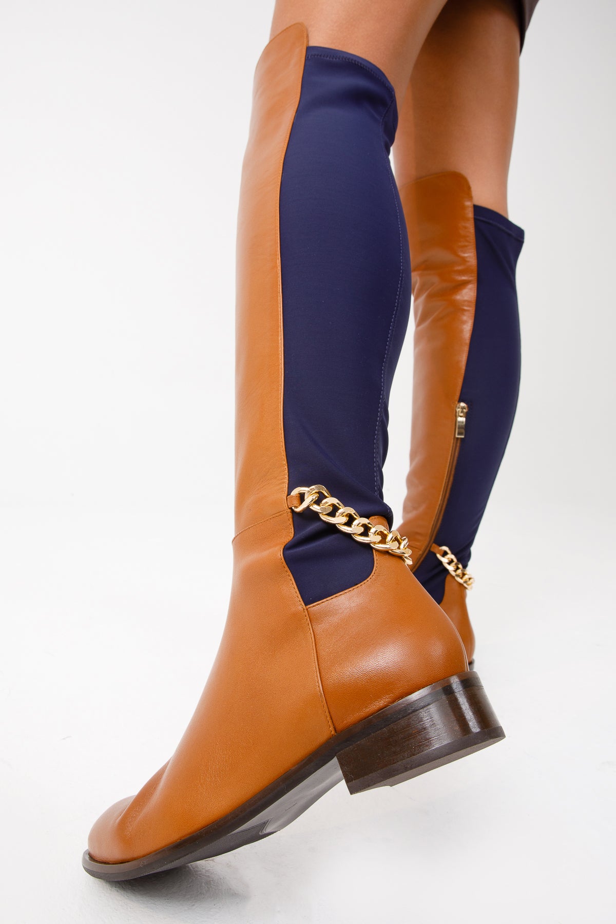 The Tallin Tan Leather Knee High Women Boot