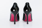 The Ege Black Patent Leather Pump Fuchsia Sole