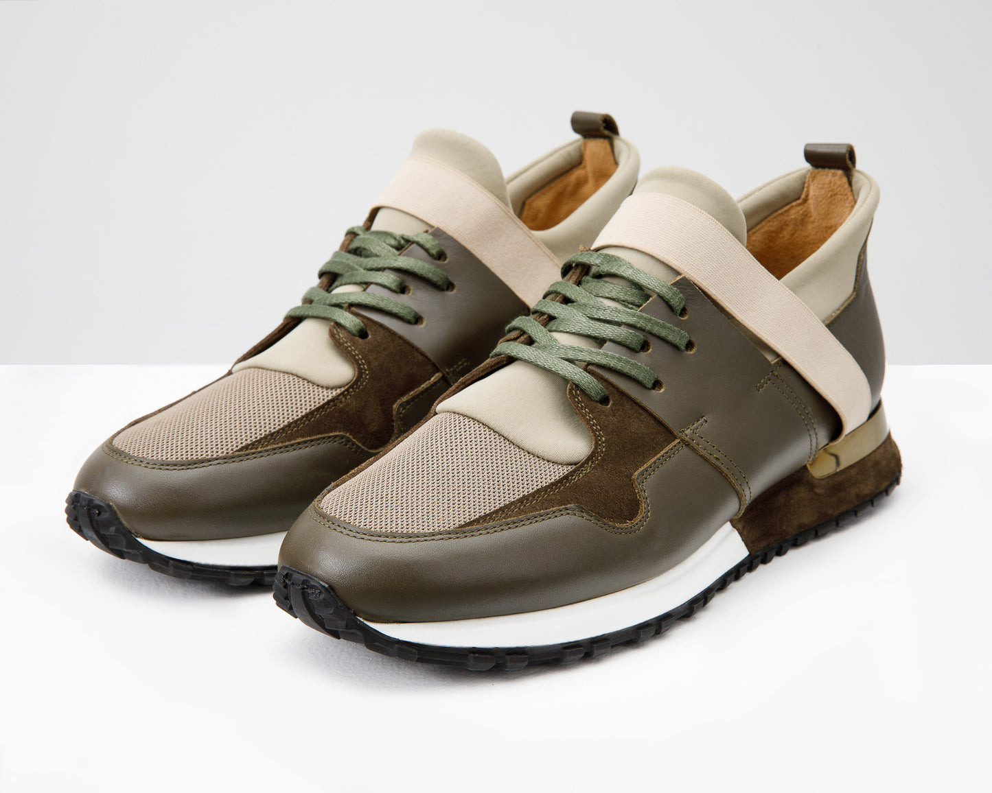 Zapatillas de cuero verde Reno para hombre ¡Venta final!