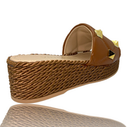 The Calle Brown Leather Wedge Sandal Final Sale!