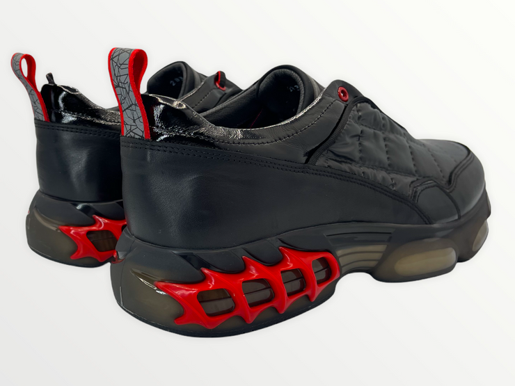 The Hatay Black & Red Leather Sneaker