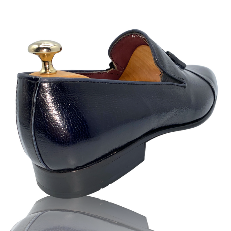 The Washington Dark Blue Leather Tassel Loafer