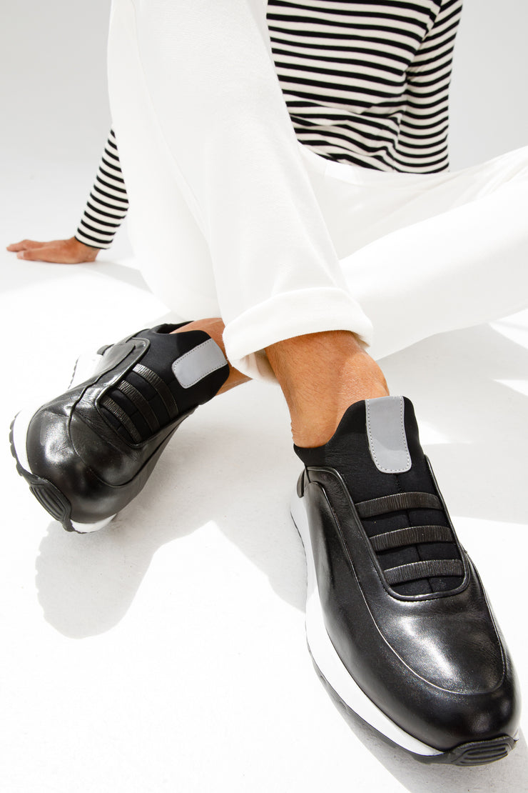 The Sonoma Black Leather Sneaker