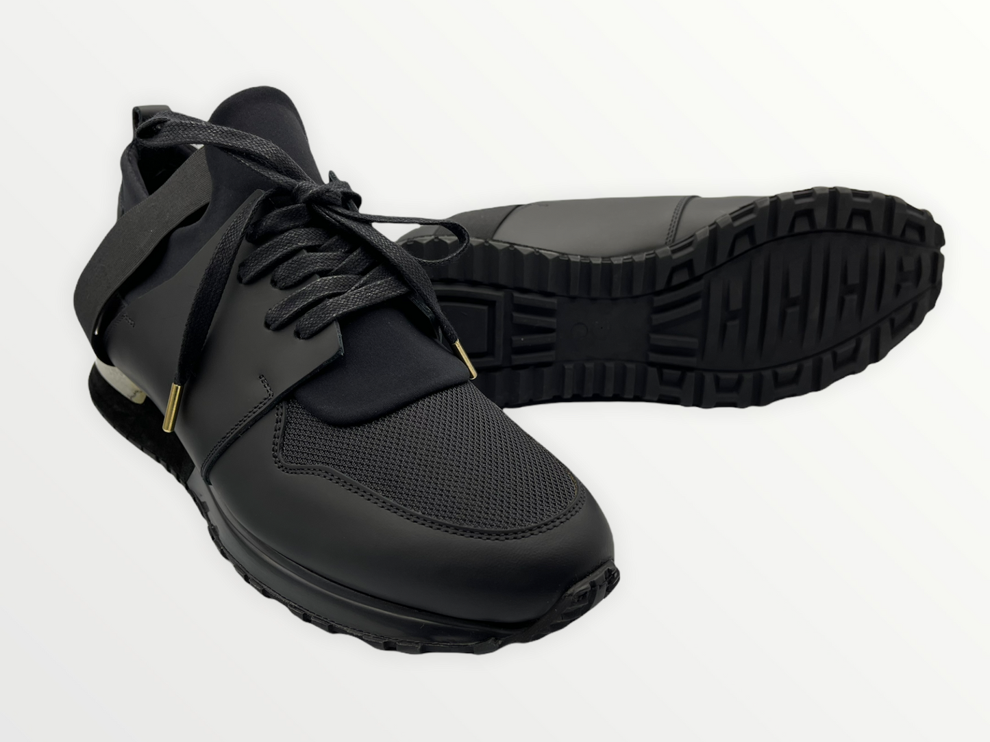 Zapatillas de cuero negras Reno para hombre ¡Venta final!