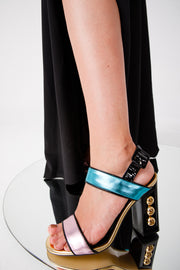 The Pericos Multicolor Metallic Effect Leather Sandal