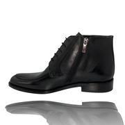 The Madras Leather Dress Lace Up Boot with a Zipper