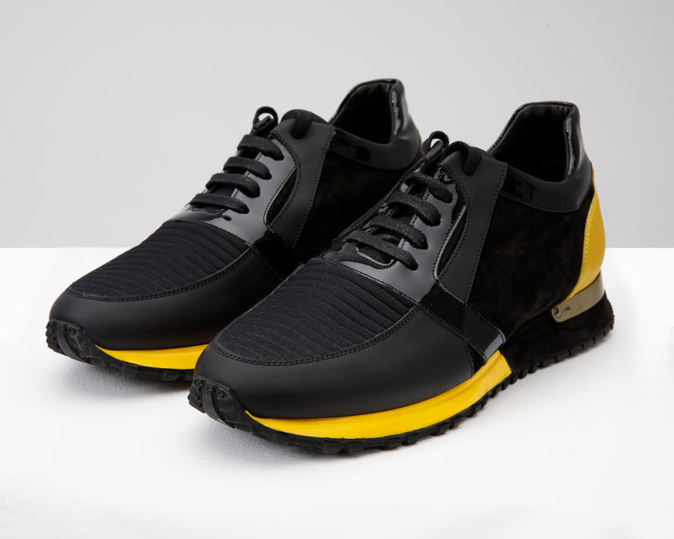 The Magura Black & Yellow Leather Sneaker