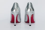 The Ege Silver Leather Pump Fuchsia Sole