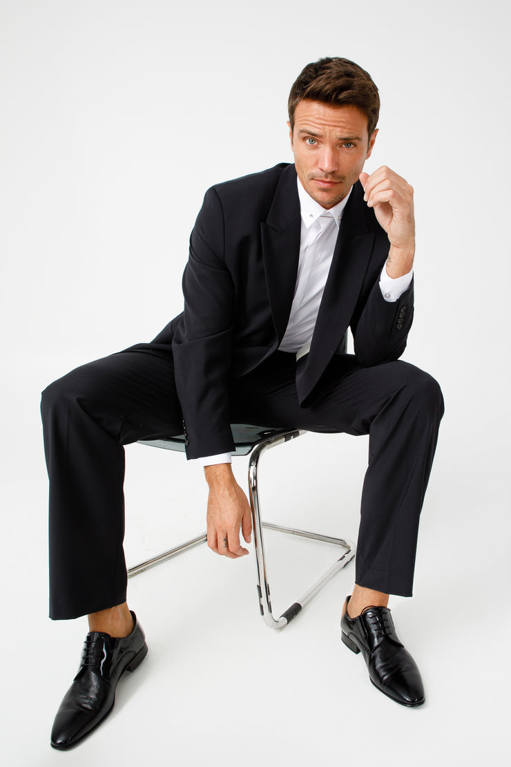 The San Severo Black Patent Leather Derby Shoe