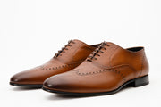 The Roma Tan Leather Wingtip Oxford Shoe