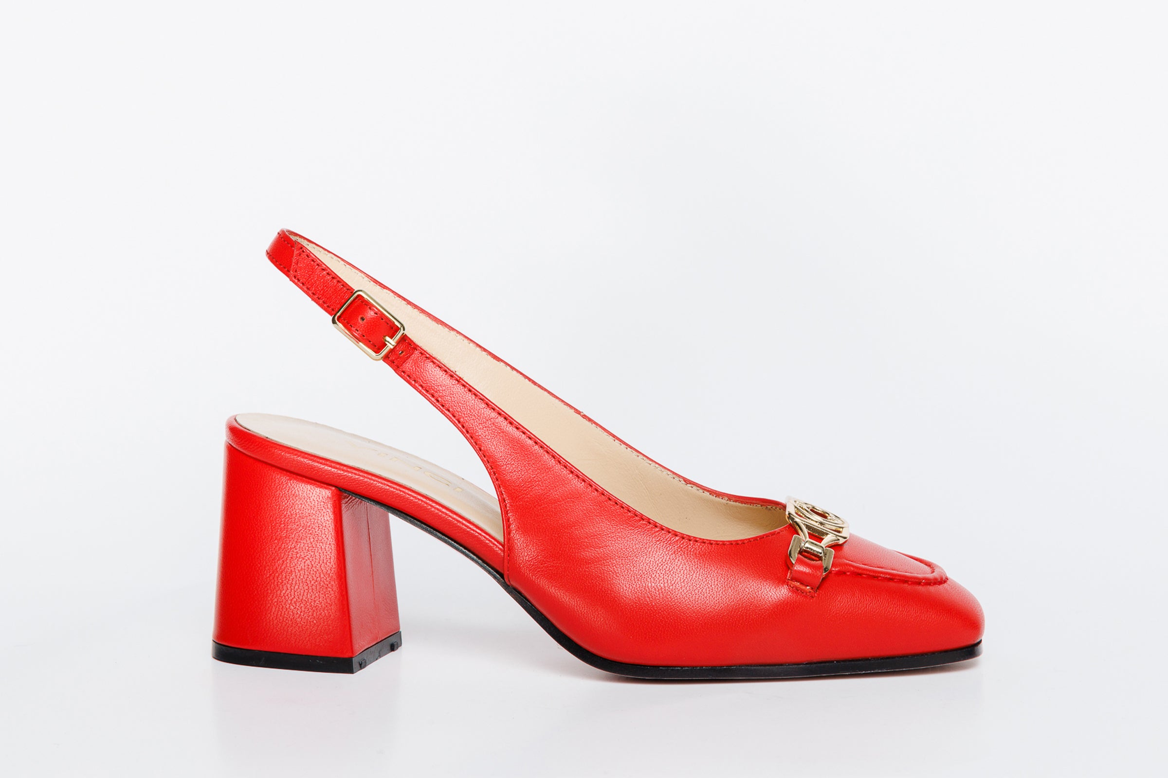 The Potomac Red Leather Slingback Sandal