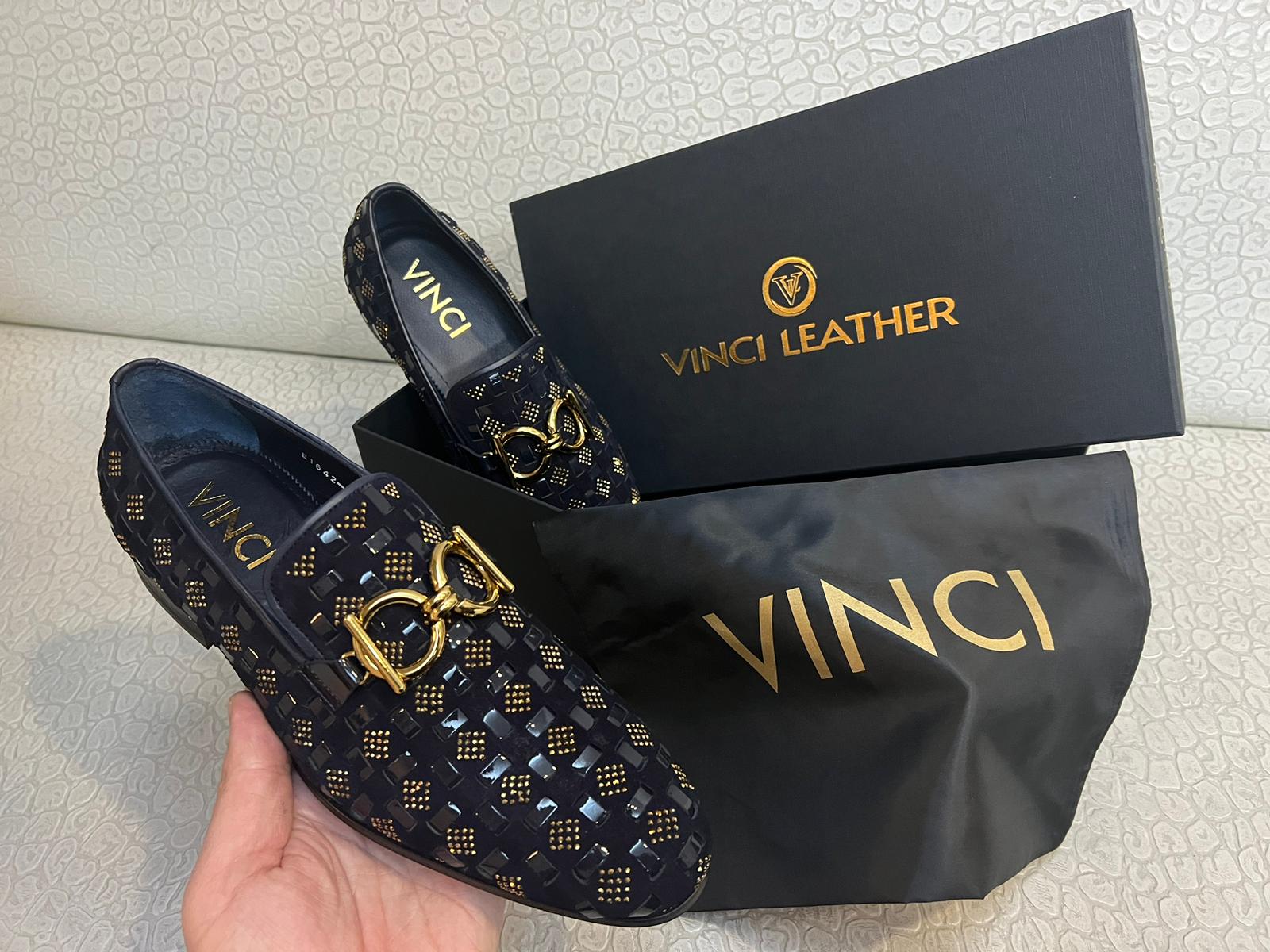 The Vicino Shoe Navy Blue Bit Dress Loafer Men Shoe Vinci