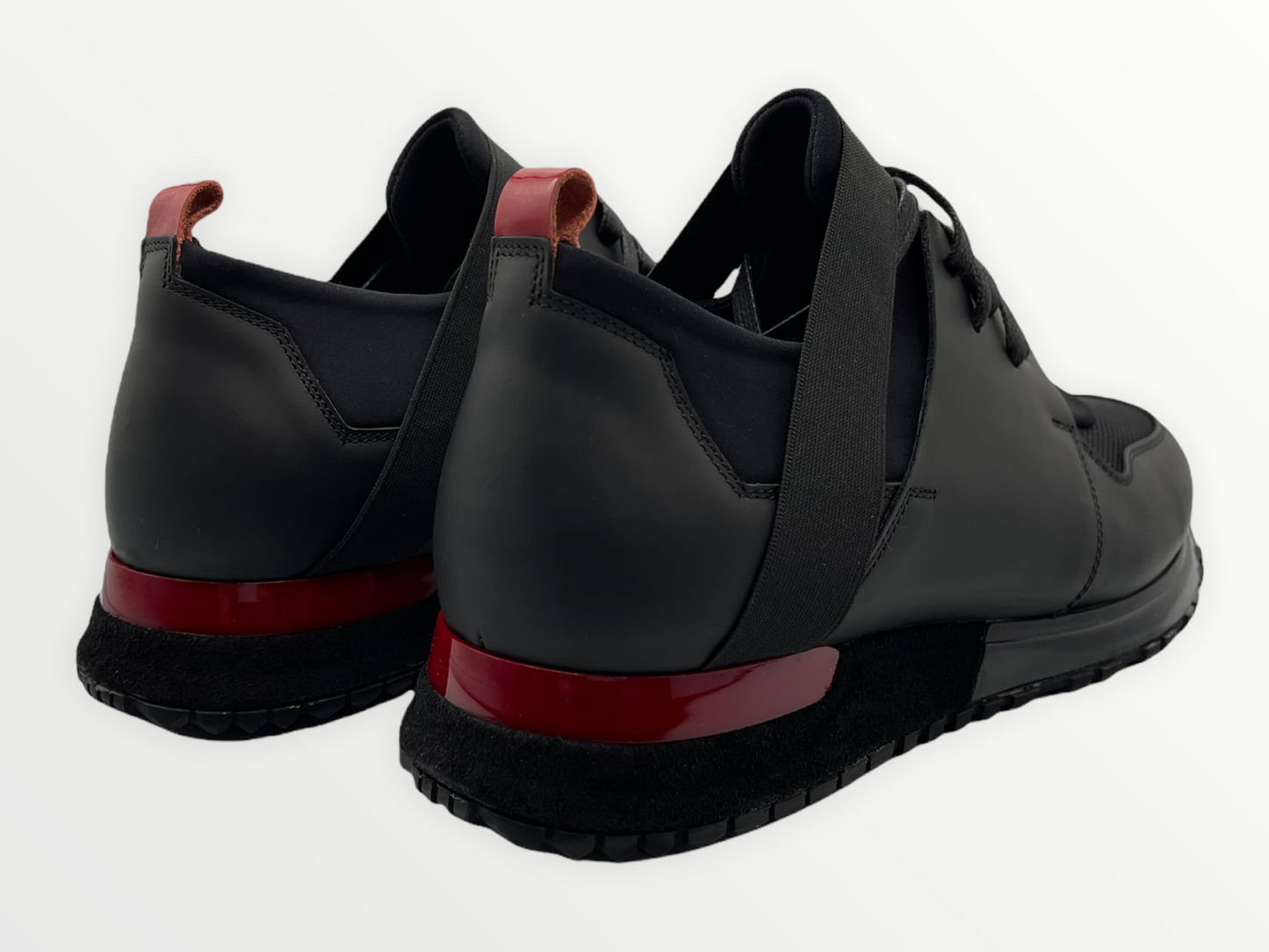 The Reno Black & Red Leather Men  Sneaker