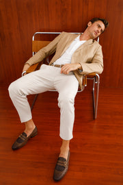 The Vatra Tan Woven Double Monk Strap Shoe