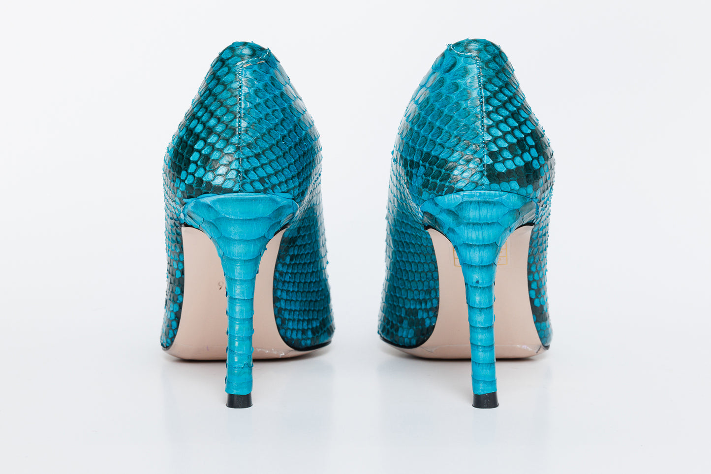 حذاء Queenn Turquoise Bythen Leather Pump للنساء 