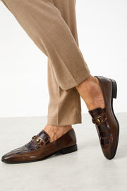 The Pusan Brown Leather Bit Loafer Shoe