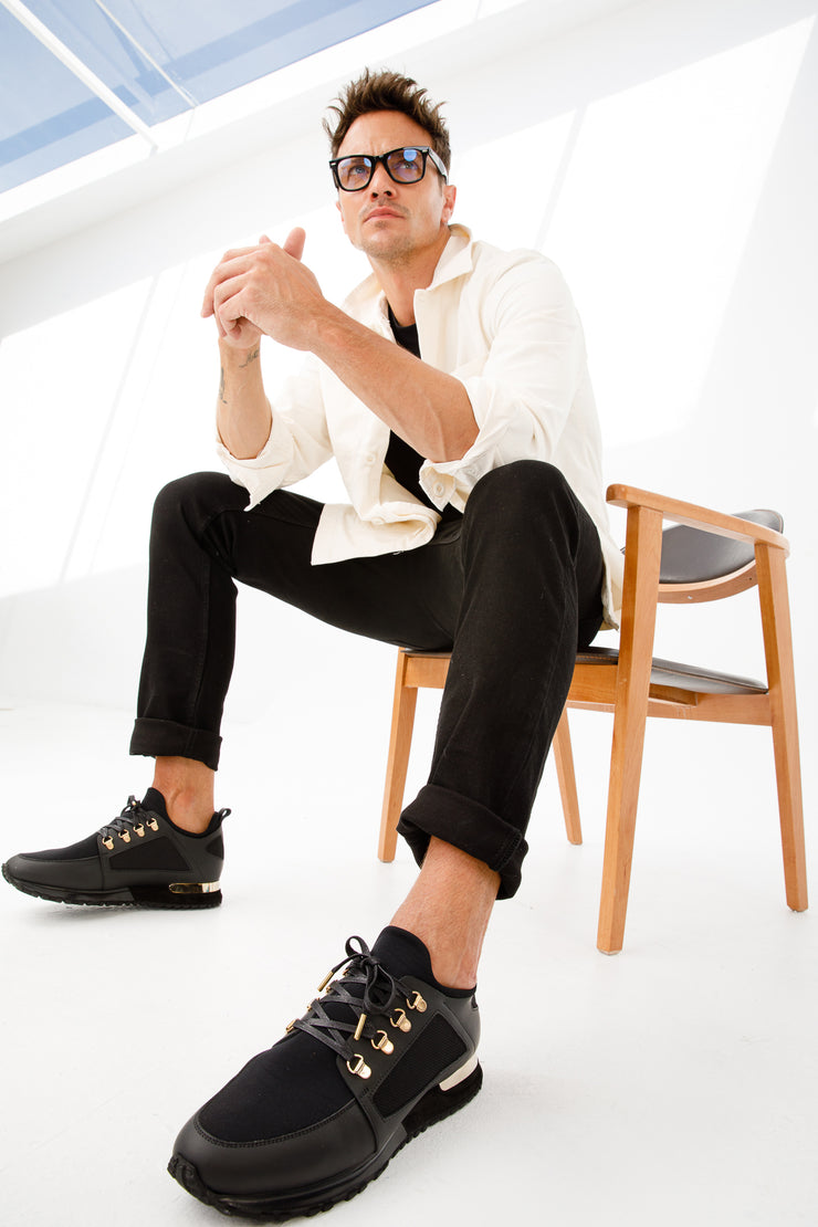 The Emir Black Leather Sneaker For Men