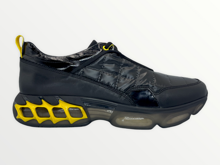 The Hatay Black & Yellow Leather Sneaker