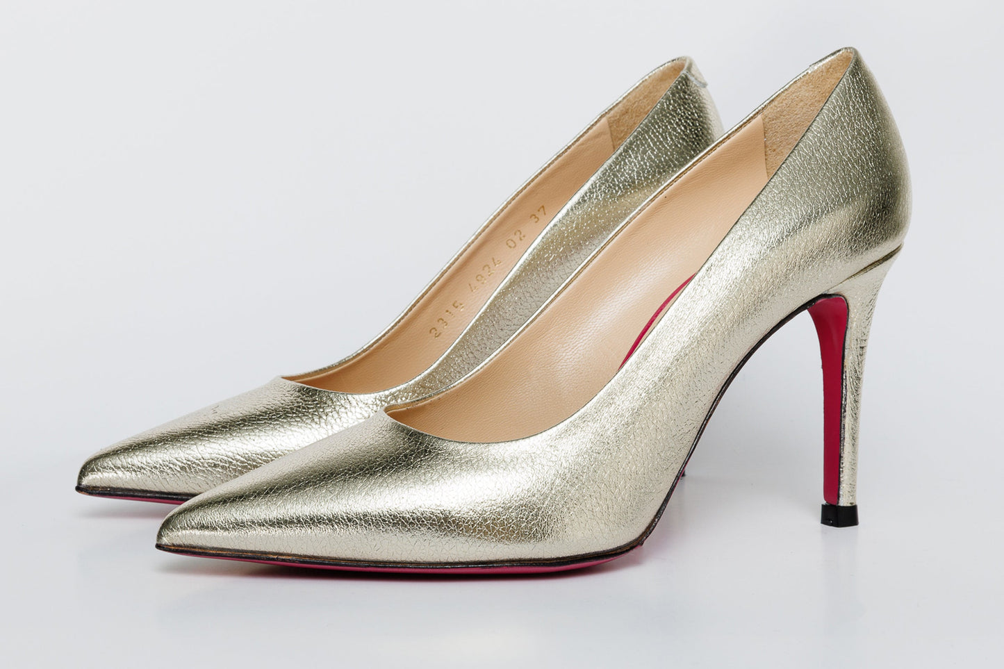 The Ege Gold Leather Pump Fuchsia Sole Women Shoe – Vinci Leather Shoes
