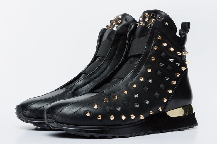 The Infanta High-Top Black Spike Leather Sneaker Limited Edition For Women