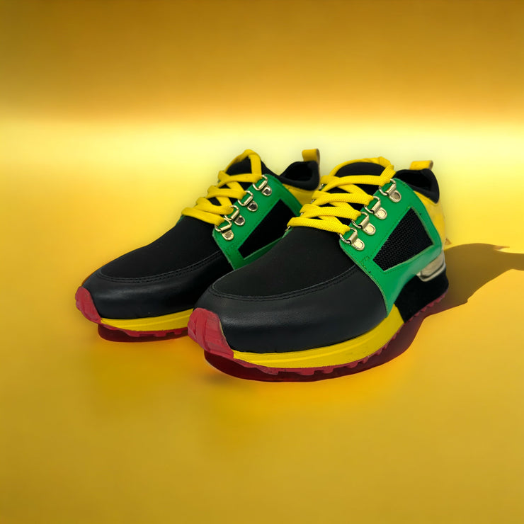 The Sultan Green & White Leather Sneaker