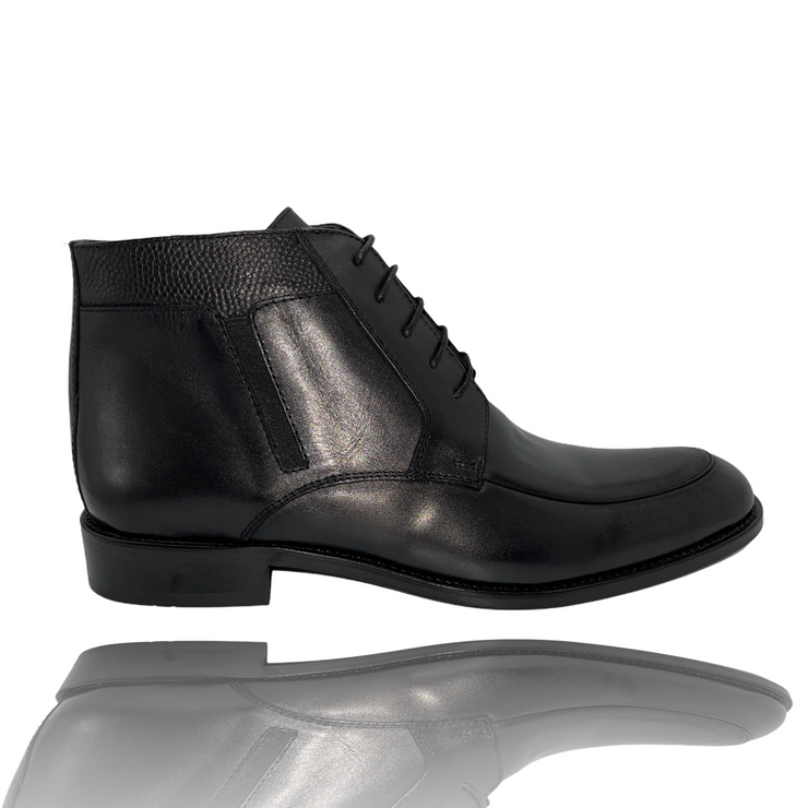 The Madras Leather Dress Lace Up Boot with a Zipper