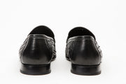 The Grand Woven Leather Black  Shoe Penny Loafer