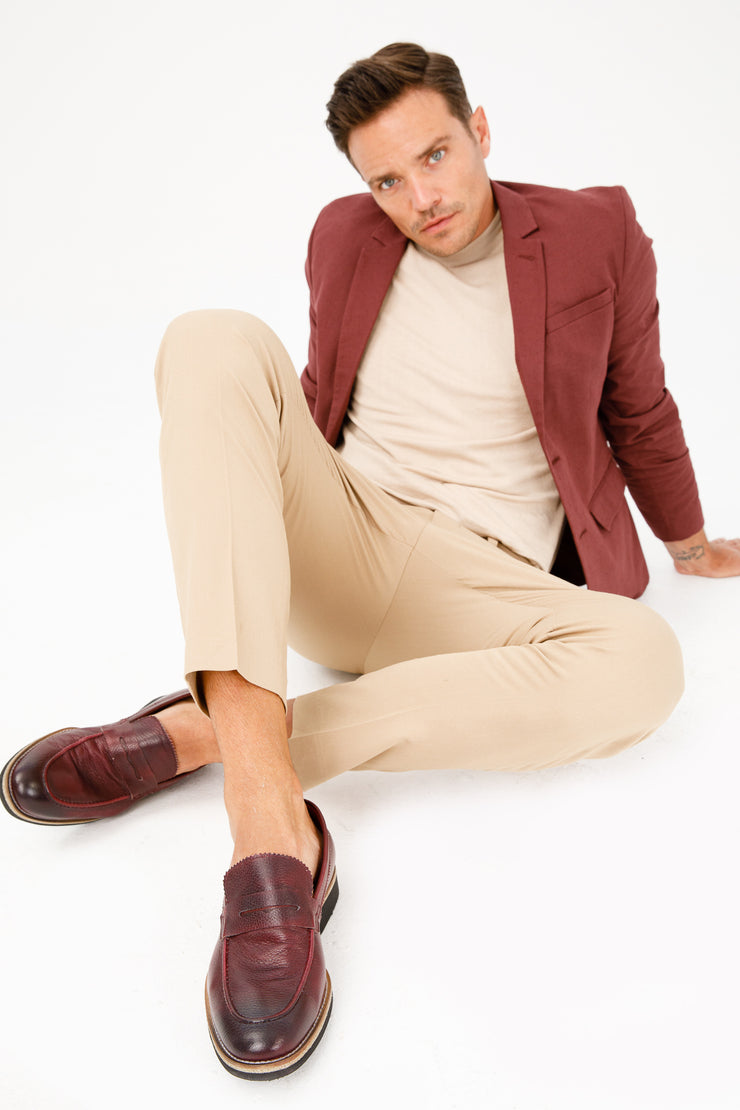 The Monroe Burgundy Leather Penny Loafer