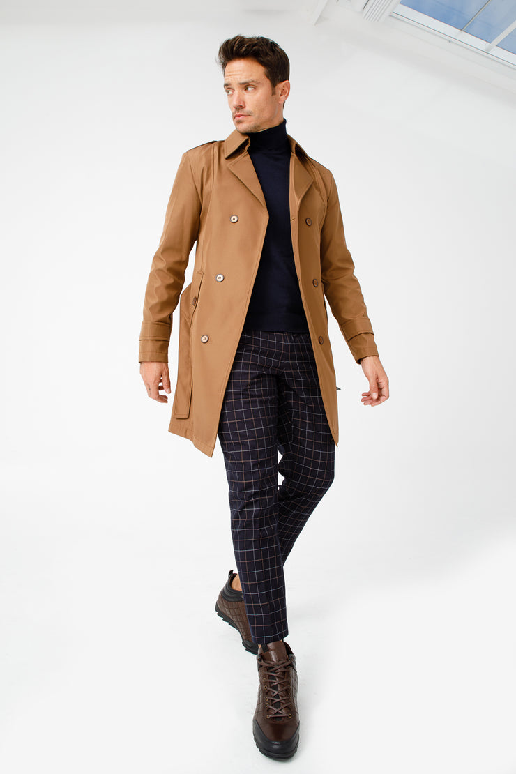 The Riga Brown Suede Leather Casual Lace-Up Boot with a Zipper