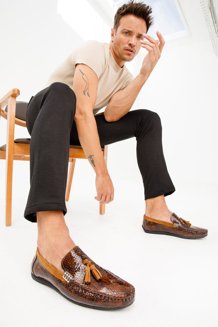 The Cordova Tan Patent Leather Tassel Loafer