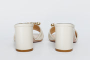 The Micro Cream Leather Sandal