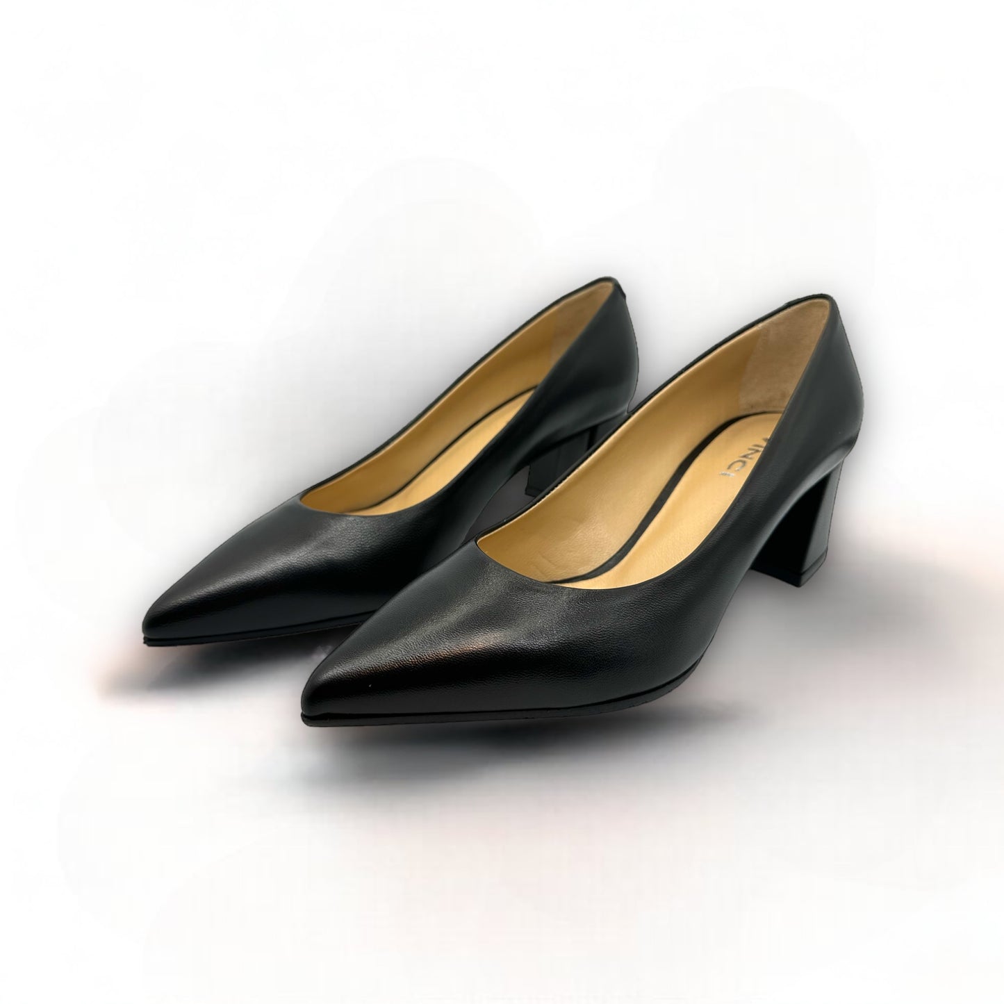 The Lexie Black Leather Bloch Heel Pump Shoe Final Sale!