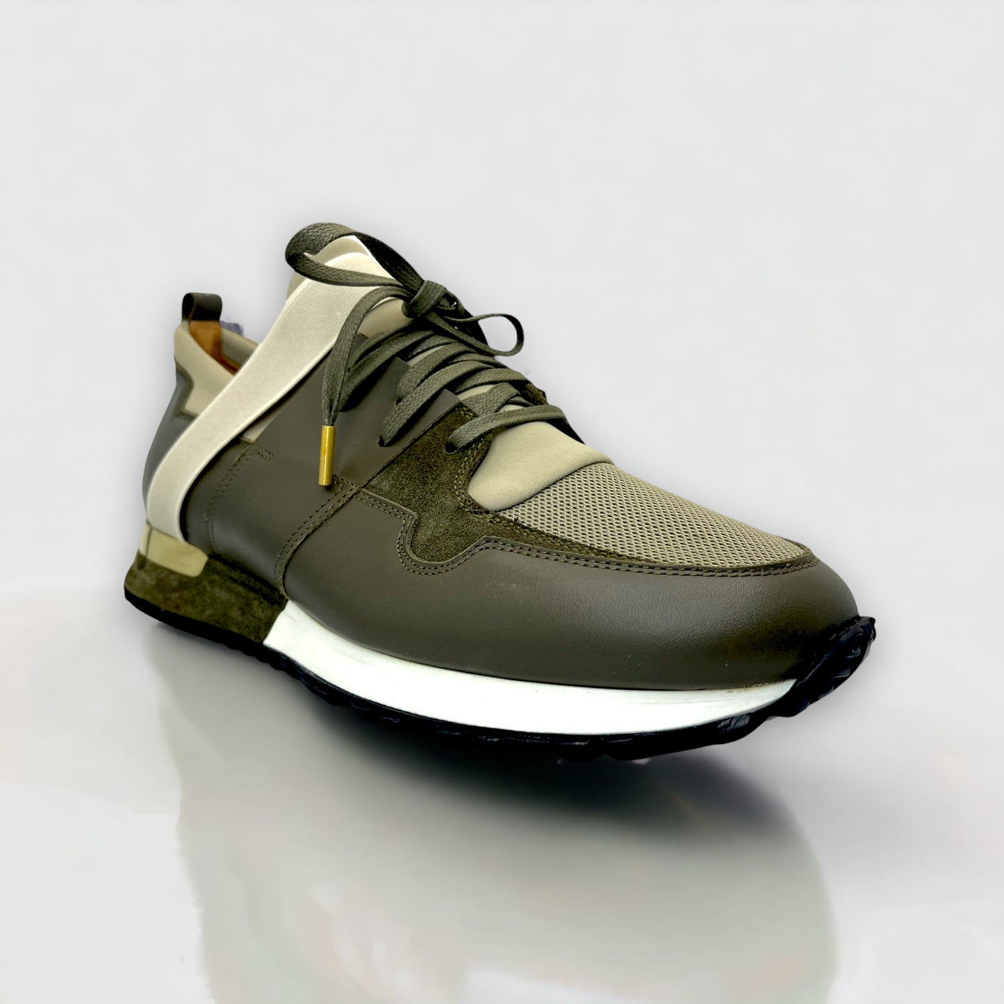 Zapatillas de cuero verde Reno para hombre ¡Venta final!