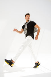 The Magura Black & Yellow Leather Sneaker