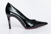 The Ege Black Patent Leather Pump Fuchsia Sole