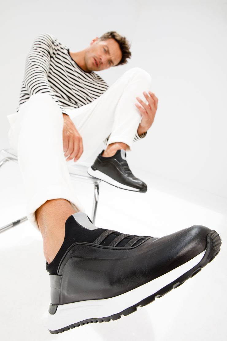 The Sonoma Black Leather Sneaker