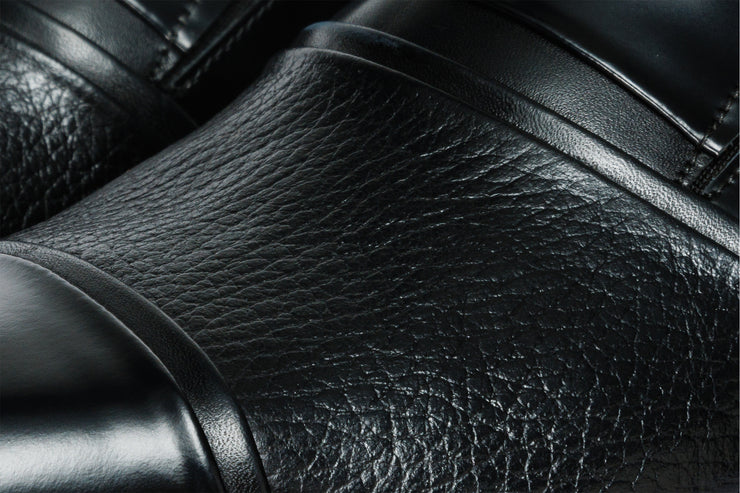 The Everest Black Leather Cap Toe Dress Loafer Shoe