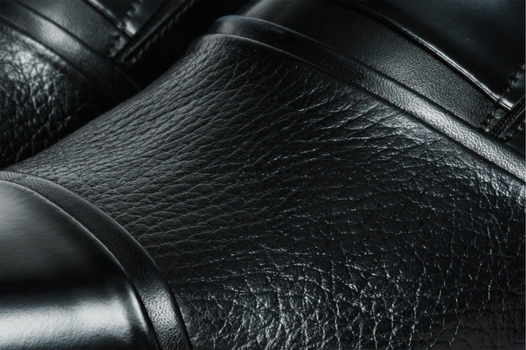 The Everest Black Leather Cap Toe Dress Loafer Shoe
