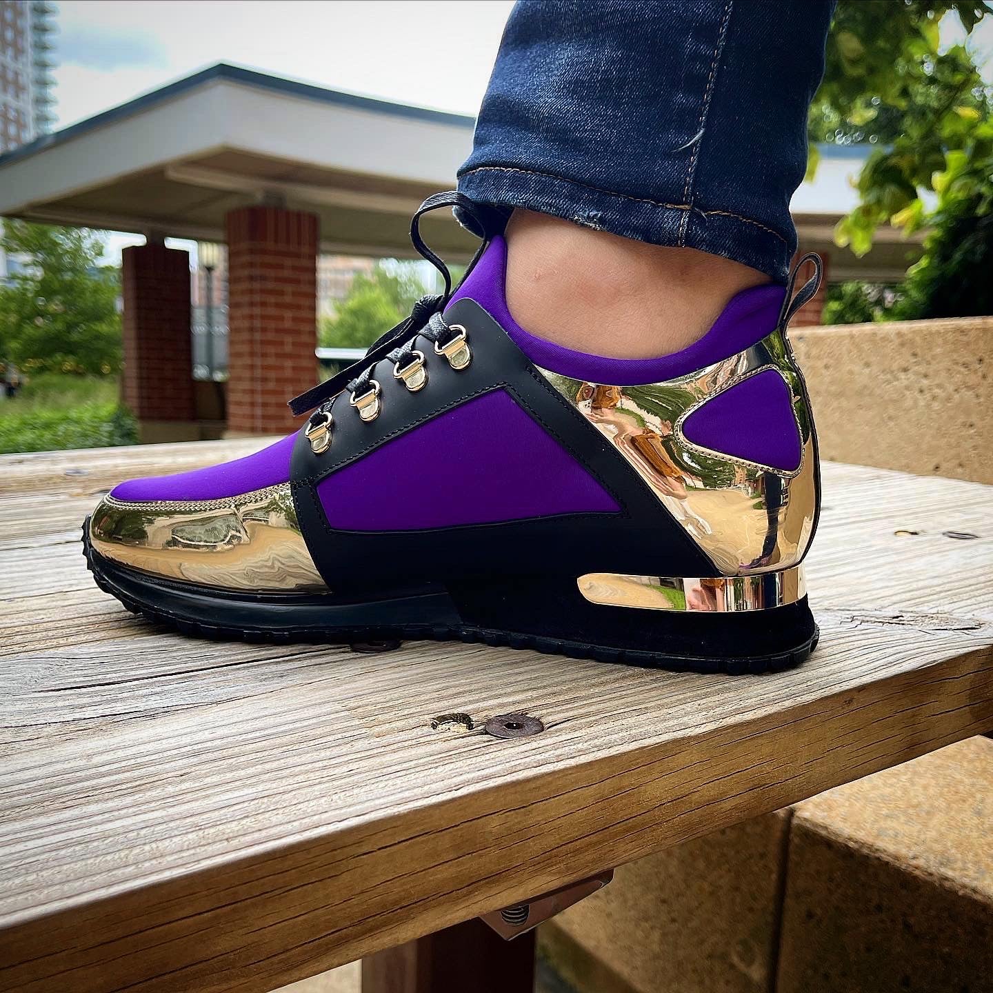 Zapatillas de deporte de cuero morado Emir para hombre, edición limitada