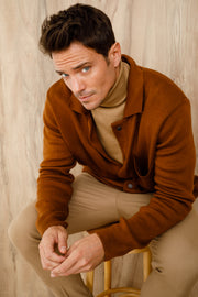 The Wellington Brown Handwoven Leather Boot with a Zipper